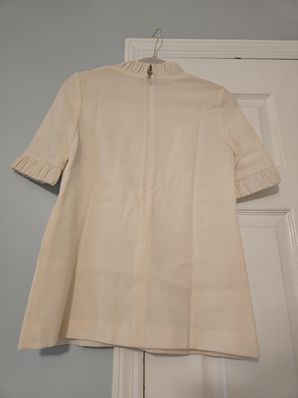 Goat Cream Ruffle-Neck Top - Picture 2 of 6